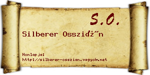 Silberer Osszián névjegykártya